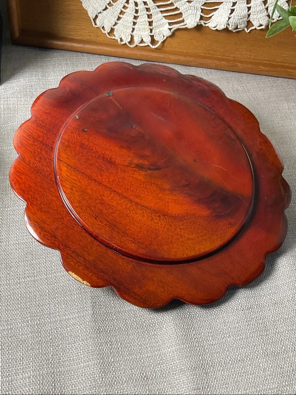 Vintage Carved Wood Pumpkin Lidded Bowl Fall Harvest Decore